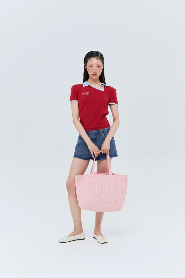 GW Denim Tote Bag : Pink