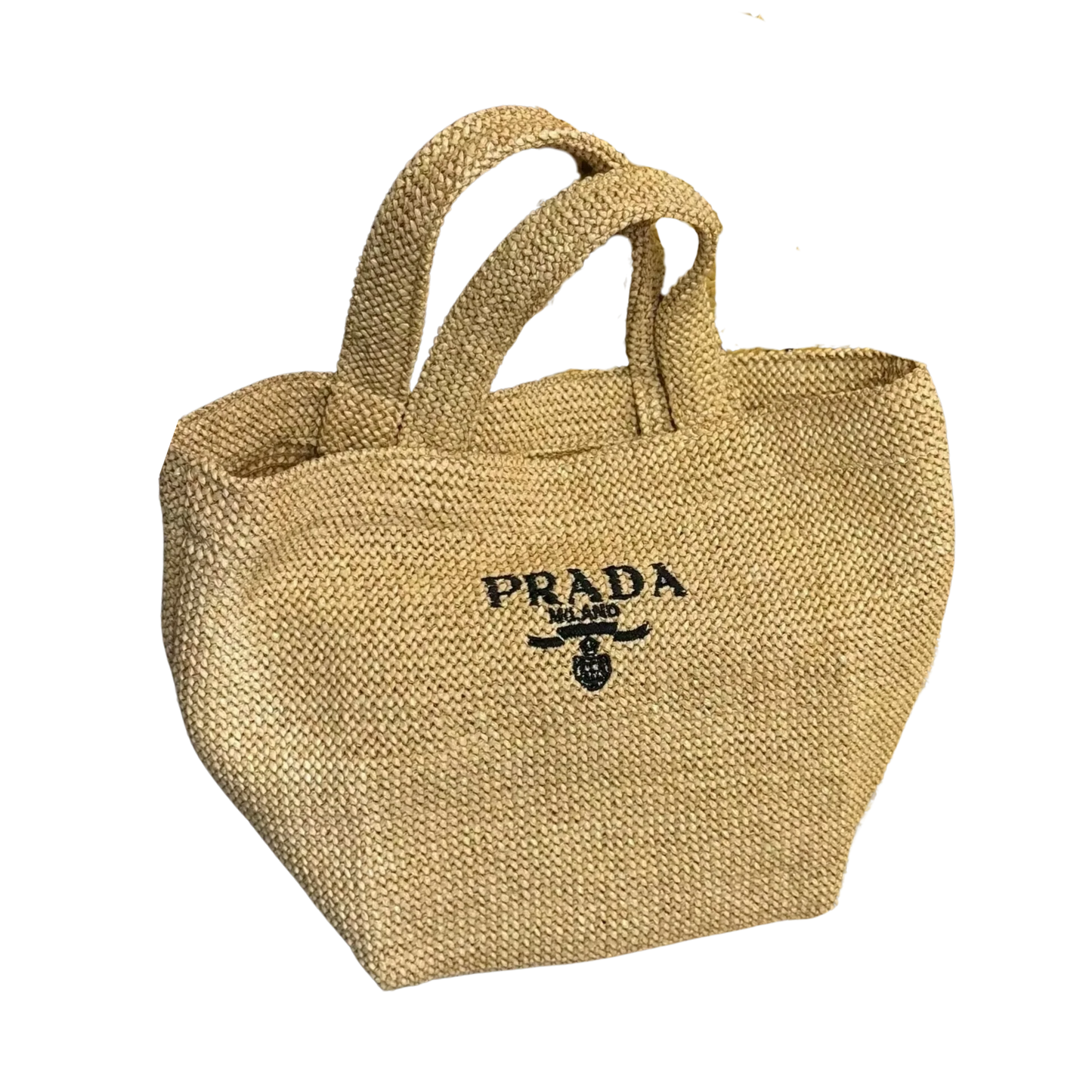 Prada Raffia Handbag - BEIGE