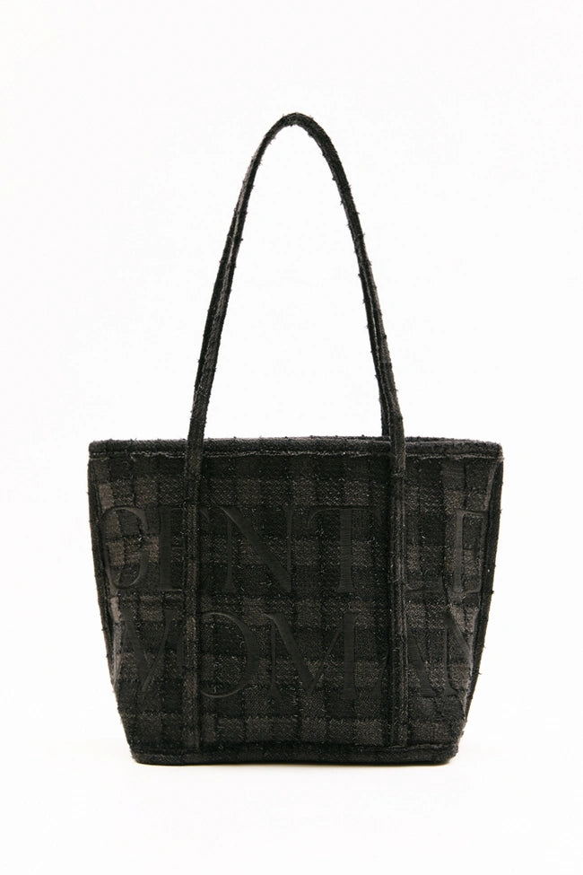 Gingham Soiree Hauler Bag : Black
