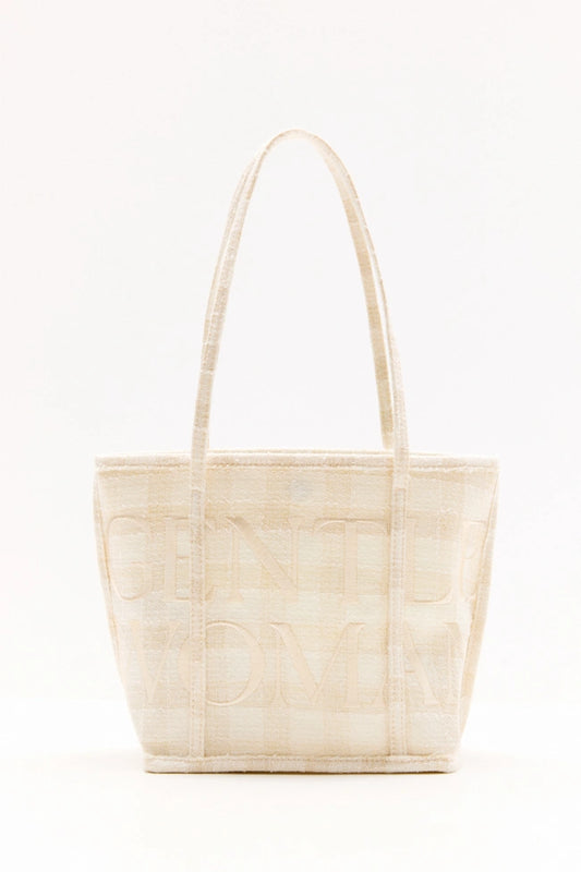 Gingham Soiree Hauler Bag : Cream