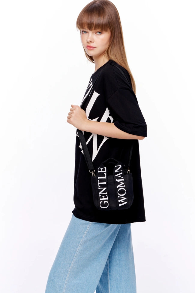 GW Logo Strap Micro Tote Bag : Black