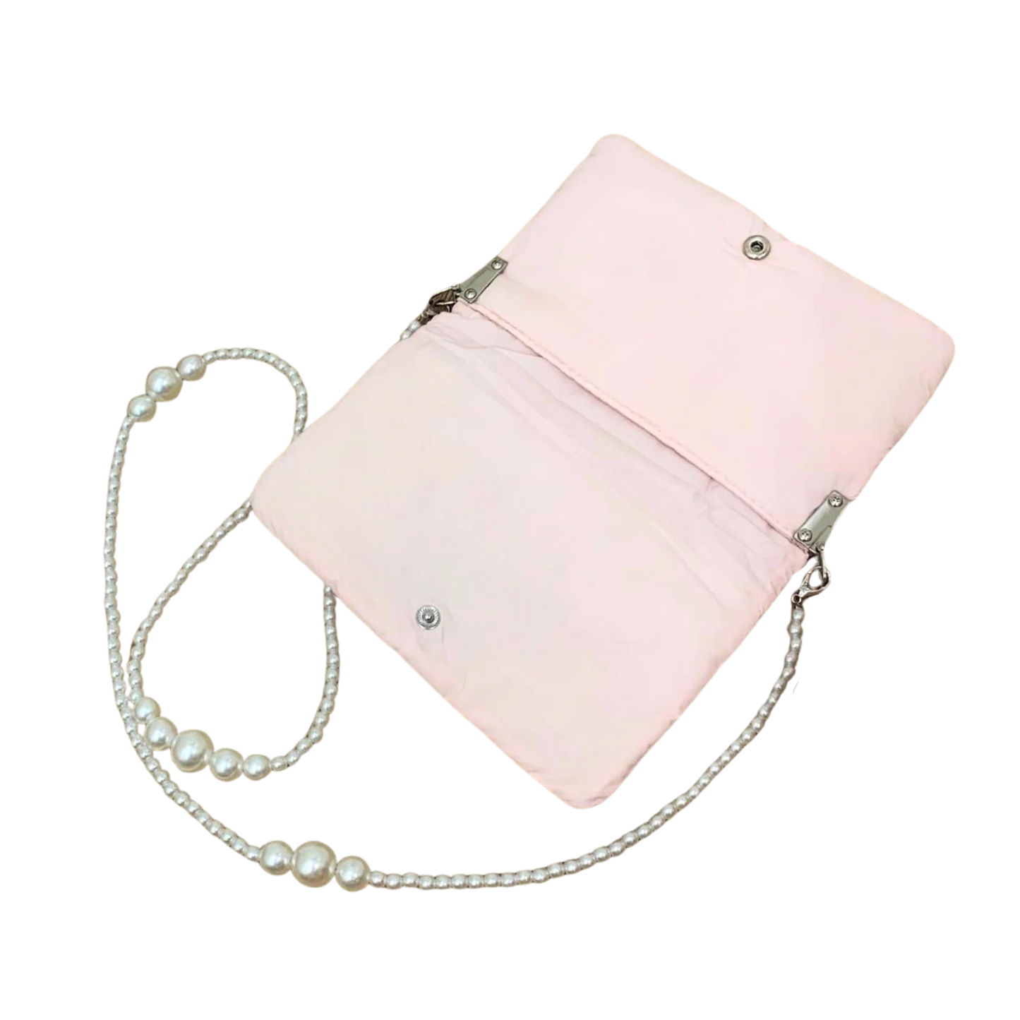 Dior Pink Pouch with Pearl Chain Strap