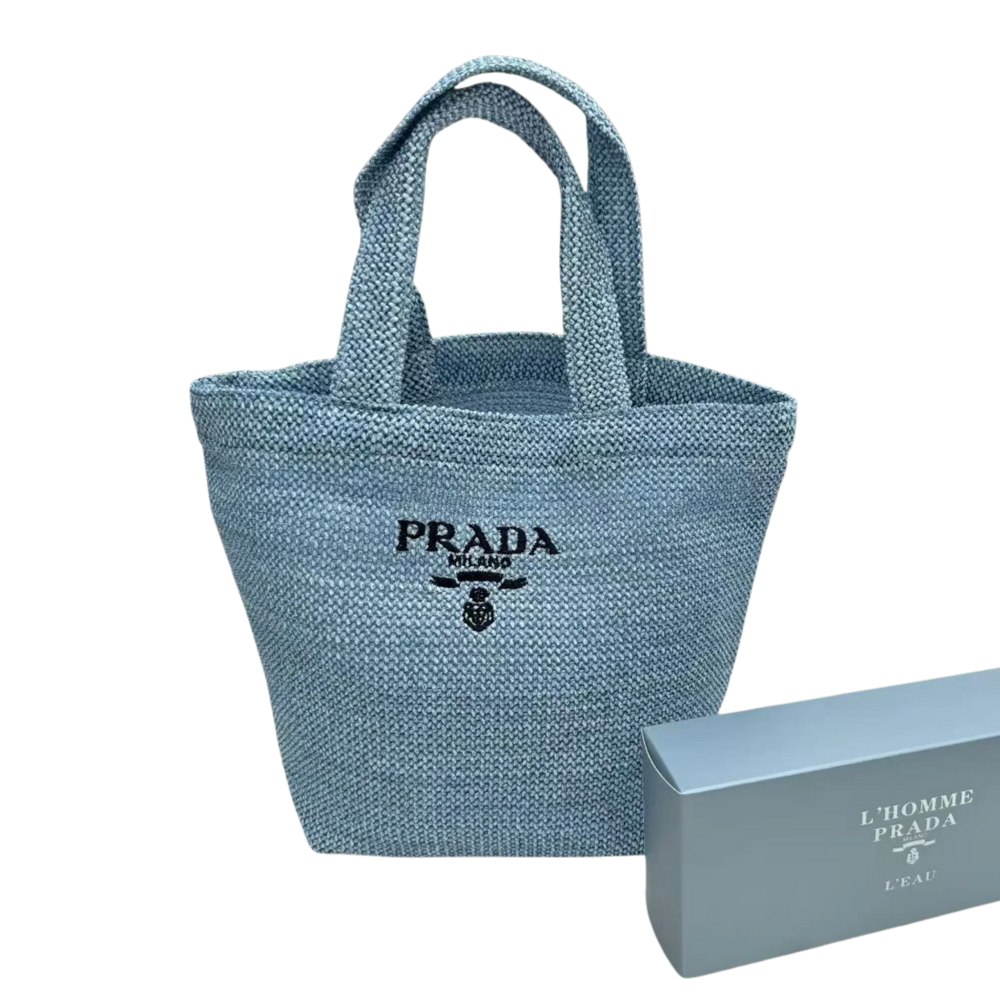 Prada Raffia Handbag - Blue