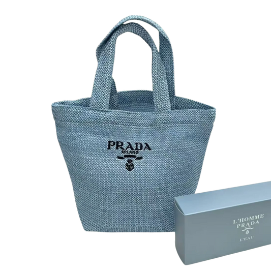 Prada Raffia Handbag - Blue