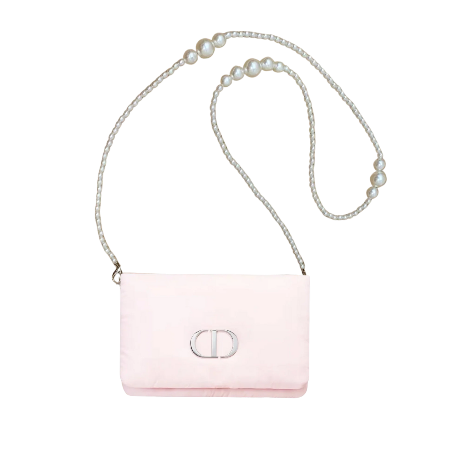 Dior Pink Pouch with Pearl Chain Strap