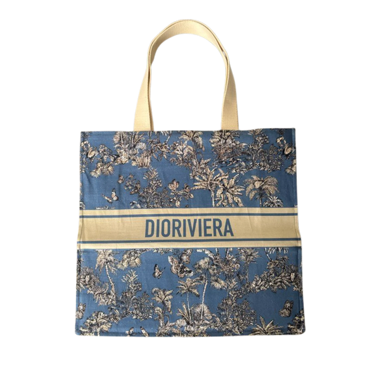 Dior Christian Dior Butterfly & Floral Dioriviera Tote Bag - Blue