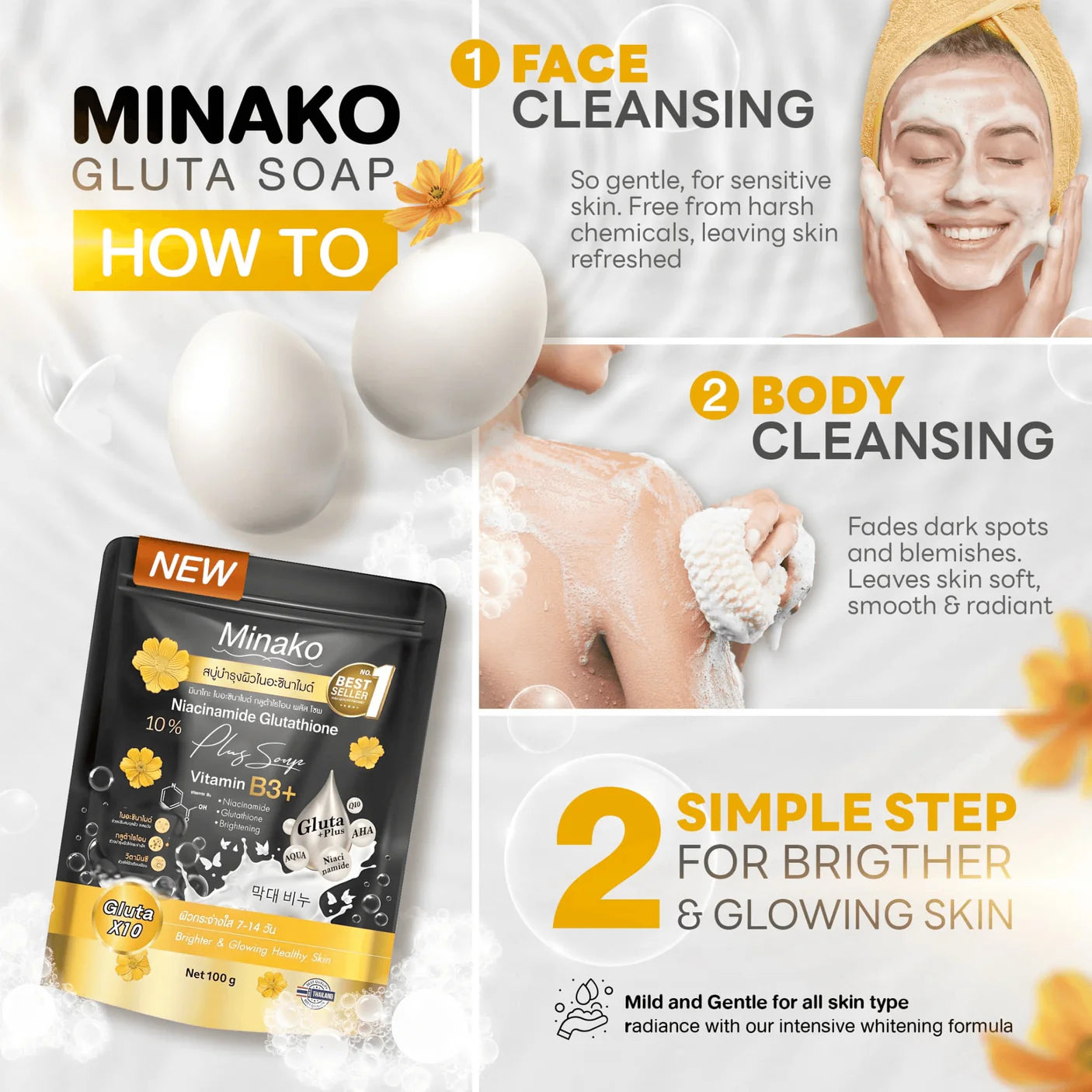 Minako Niacinamide Glutathione Plus Soap - 100g